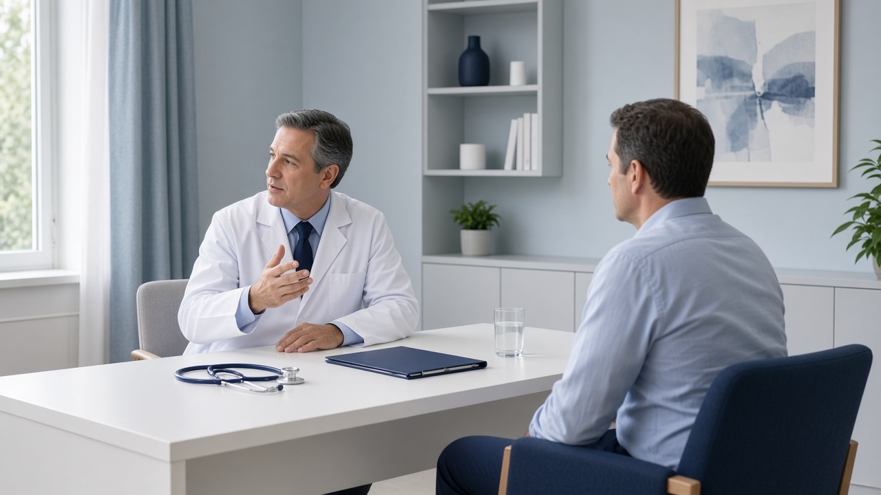 Consultație discretă într-un cabinet de urologie, fără imagini explicite